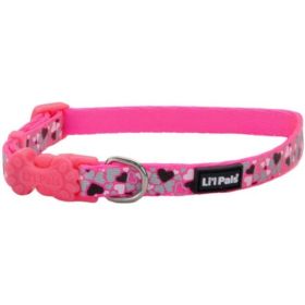 Li'L Pals Reflective Collar - Pink with Hearts - 6-8"L x 3/8"W