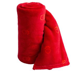 Snuggly soft coral fleece GF PET logo blanket - Red