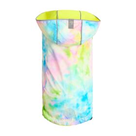 Elasto-FIT Neon Reversible Raincoat w/ Designer Lining - Yellow/Tie Dye (Color: Neon Yellow / Tie Dye, size: 2XS)