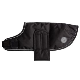 Classic waterproof, extra durable blanket jacket w/ Reflective detail - Black (Color: Black, size: S)