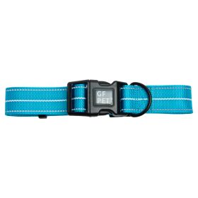 Durable Nylon Reflective Dog Collar w/ White Contrast Stitching - Neon Blue (Color: Neon Blue, size: XS)