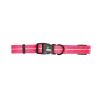 Durable Nylon Reflective Dog Collar w/ White Contrast Stitching - Neon Pink