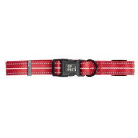 Durable Nylon Reflective Dog Collar w/ White Contrast Stitching - Red (Color: Red, size: XS)