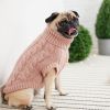 Chunky Cable Knit Turtleneck Classic Sweater - Pink