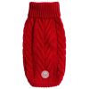 Chunky Cable Knit Turtleneck Classic Sweater - Red