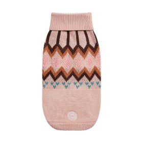 Sculpted Turtleneck Sweater w/ vintage heritage design - Pink (Color: Pink, size: 3XS)