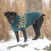 Sculpted Turtleneck Sweater w/ vintage heritage design - Teal