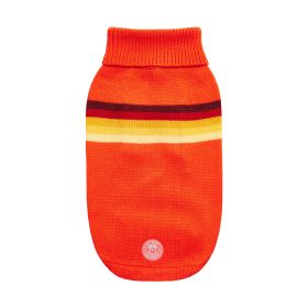 Sculpted Turtleneck Sweater with retro design - Orange (Color: Orange, size: 3XS)