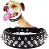 Adjustable Microfiber Leather Spiked Studded Dog Collar with a Squeak Ball Gift for Small Medium Large Pets Like Cats/Pit Bull/Bulldog/Pugs/Husky