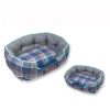 Touchdog 'Archi-Checked' Designer Plaid Oval Dog Bed